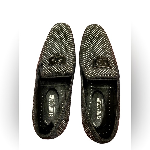 Stacy Adams Men's Shoes Swagger Studded Slip On Black and Silver size 7.5 - Picture 7 of 9